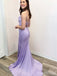 Elegant Purple Spaghetti Strap Mermaid Long Prom Dress, Evening Dress, PD38083
