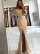 Gorgeous Ivory Off-the-Shoulder Mermaid Long Prom Dress with Pleats, PD38091