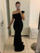 Elegant Black One Shoulder Mermaid Long Prom Dress, Evening Dress, PD38076
