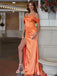 Gorgeous Orange Off the Shoulder Mermaid Long Prom Dress, PD38070