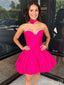 Gorgeous Pink Sweetheart Strapless A-line Short Homecoming Dress with Handmade Flower, HD327988