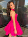 Gorgeous Pink Sweetheart Strapless A-line Short Homecoming Dress with Handmade Flower, HD327988