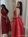 Elegant Red Halter Backless A-line Long Prom Dress, Evening Dress, PD38109