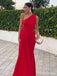 Elegant Red One Shoulder Mermaid Long Prom Dress,PD38113