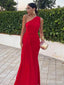 Elegant Red One Shoulder Mermaid Long Prom Dress,PD38113