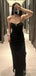 Elegant V-neck Spaghetti Strap Black Mermaid Long Prom Dress, Evening Dress, PD38120