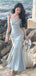 Elegant Mist Cowl Neck Mermaid Long Prom Dress, Evening Dress, PD38125