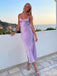 Elegant Purple Spaghetti Strap Mermaid Long Prom Dress with Slit, Evening Dress, PD38135
