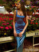 Elegant Blue Square Mermaid Long Prom Dress, Evening Dress, PD38140