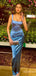 Elegant Blue Square Mermaid Long Prom Dress, Evening Dress, PD38140