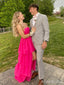 Elegant Pink Strapless High-Low A-line Long Prom Dress,PD38151
