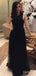 Elegant Black A-line Long Tulle Prom Dress, Evening Dress, PD38169