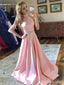 Elegant Soft Pink Halter Backless A-line Long Prom Dress,PD381773
