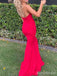 Elegant Red Sweetheart Strapless Mermaid Long Prom Dress, PD381777