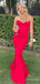 Elegant Red Sweetheart Strapless Mermaid Long Prom Dress, PD381777