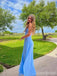 Elegant Blue Square A-line Long Prom Dress,PD381788