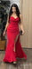 Sexy Red Sweetheart Halter Side Slit A-line Long Prom Dress, Evening Dress, PD381796