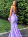 Sexy Purple Spaghetti Strap Mermaid Long Prom Dress, Evening Dress, PD381800