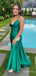 Sexy Green V-neck Spaghetti Strap Mermaid Long Prom Dress,PD381801