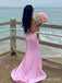 Sparkly Pink Off the Shoulder Corset Mermaid Long Prom Dress, Evening Dress, PD381810