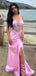 Sparkly Pink Off the Shoulder Corset Mermaid Long Prom Dress, Evening Dress, PD381810