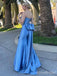 Stunning Blue Strapless Mermaid Long Prom Dress with Striking Bow, PD381814
