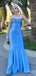 Stunning Blue Strapless Mermaid Long Prom Dress with Striking Bow, PD381814