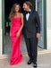 Elegant Hot Pink Strapless Mermaid Long Prom Dress,PD381816