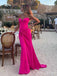 Elegant Hot Pink Sweetheart Strapless Mermaid Long Prom Dress with Front Twist,PD381825