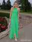 Unique Green Halter Mermaid Long Prom Dress, PD381847