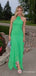 Unique Green Halter Mermaid Long Prom Dress, PD381847