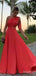 Elegant Red One Shoulder A-line Long Prom Dress, Evening Dress, PD381851