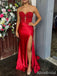 Gorgeous Lace Sweetheart Red Lace Long Mermaid Prom Dress with Slit, Evening Dress, PD381865