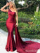 Elegant Red One Shoulder Long Mermaid Prom Dress, Evening Dress, PD381882