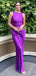 Modest Purple SleevelessLong  Mermaid Evening Dress, Prom Dress, PD381884