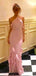 Unique Pink Halter Ruffles Mermaid Long Prom Dress, Evening Dress, PD381888