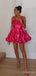 Elegant Hot Pink A-line Short Mini Homecoming Dress, Evening Dress, HD32668