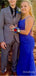 Gorgeous Royal Blue Lace V-neck Mermaid Long Prom Dress, Evening Dress, PD381892