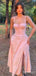 Balletcore Pink Sweetheart Side Slit A-line Long Prom Dress, Evening Dress, PD381900