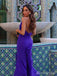 Sexy Purple Chiffon V-neck Ruffle Long Prom Dress with Slit, Evening Dress, PD381907