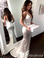 Sexy Ivory V-neck Bodycon Mermaid Long Prom Dress, Evening Dress, PD381925