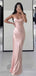 Stunning Pink Spaghetti Strap Backless Long Mermaid Prom Dress, Evening Dress, PD381940