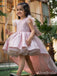 Sparkly Pink Sequins A-line High-Low Long Flower Girl Dress, FGS184