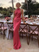 Elegant Halter Sleveless Red Fit and Flare Long Prom Dress, Evening Dress, PD381978