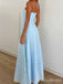 Complex Pinch Pleatd Baby Blue Strapless A-line Long Prom Dress, Evening Gowns,PD381984