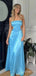 Unique Blue A-line Long Side Cut Out Prom Dress, PD381988
