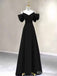 Elegant Black Off-the-Shoulder A-line Long Prom Dress,PD382005