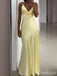 Sexy V-neck Yellow Cut Out Mermaid Long Prom Dress with Bow Detailing, PD382015