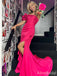 Elegant Hot Off the Shoulder Strapless Side Slit Mermaid Long Prom Dress, PD382020