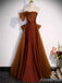 Gorgeous Burnt Orange Strapless A-line Long Prom Dress with Striking Bow, PD382038